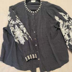 Wrap London Embroidered Linen Blouse Sz16